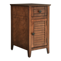 OSP Home Furnishings BRK08AS-CH Brooke Chair Side Table in Chestnut Finish